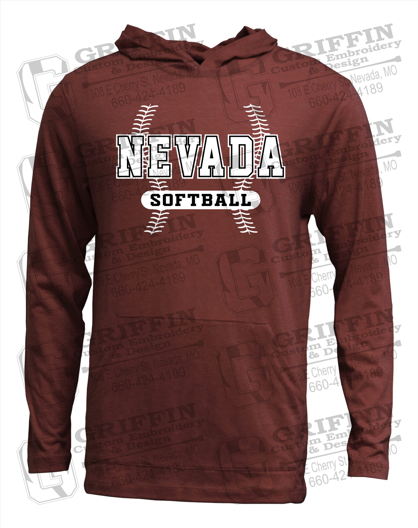 Soft-Tek T-Shirt Hoodie - Softball - Nevada Tigers 24-E