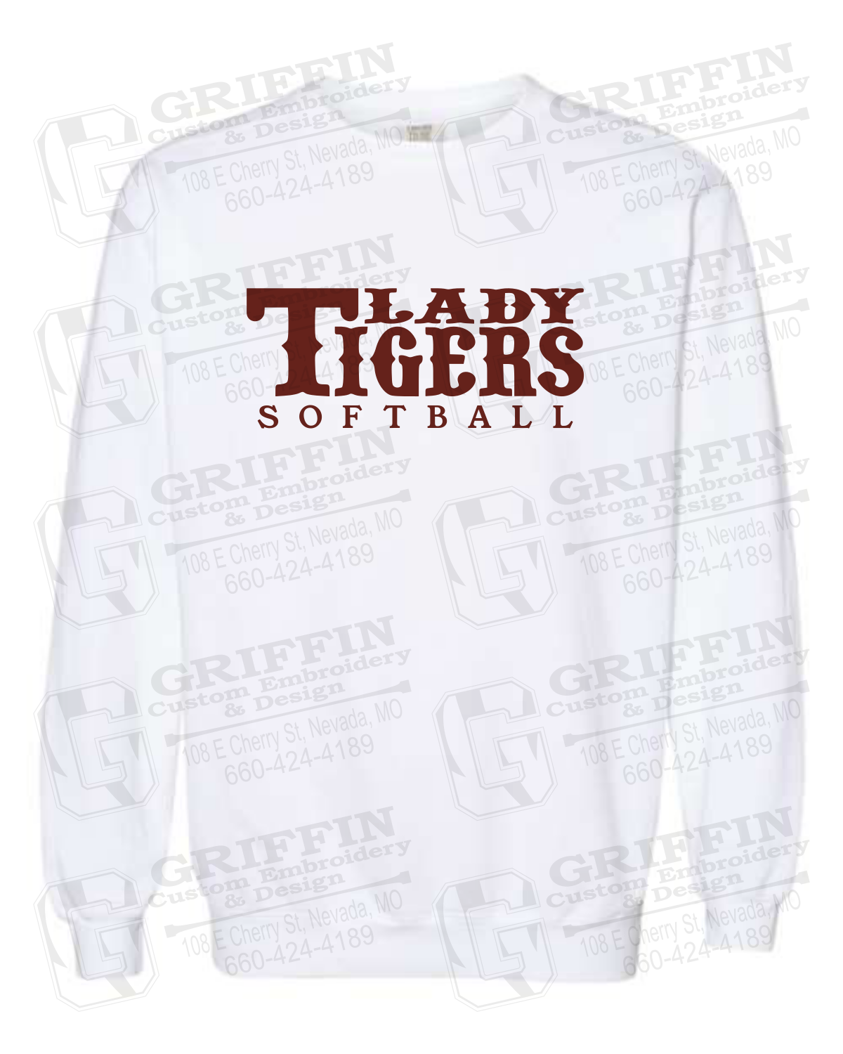 Comfort Colors Crewneck Sweatshirt - Softball - Nevada Tigers 24-F