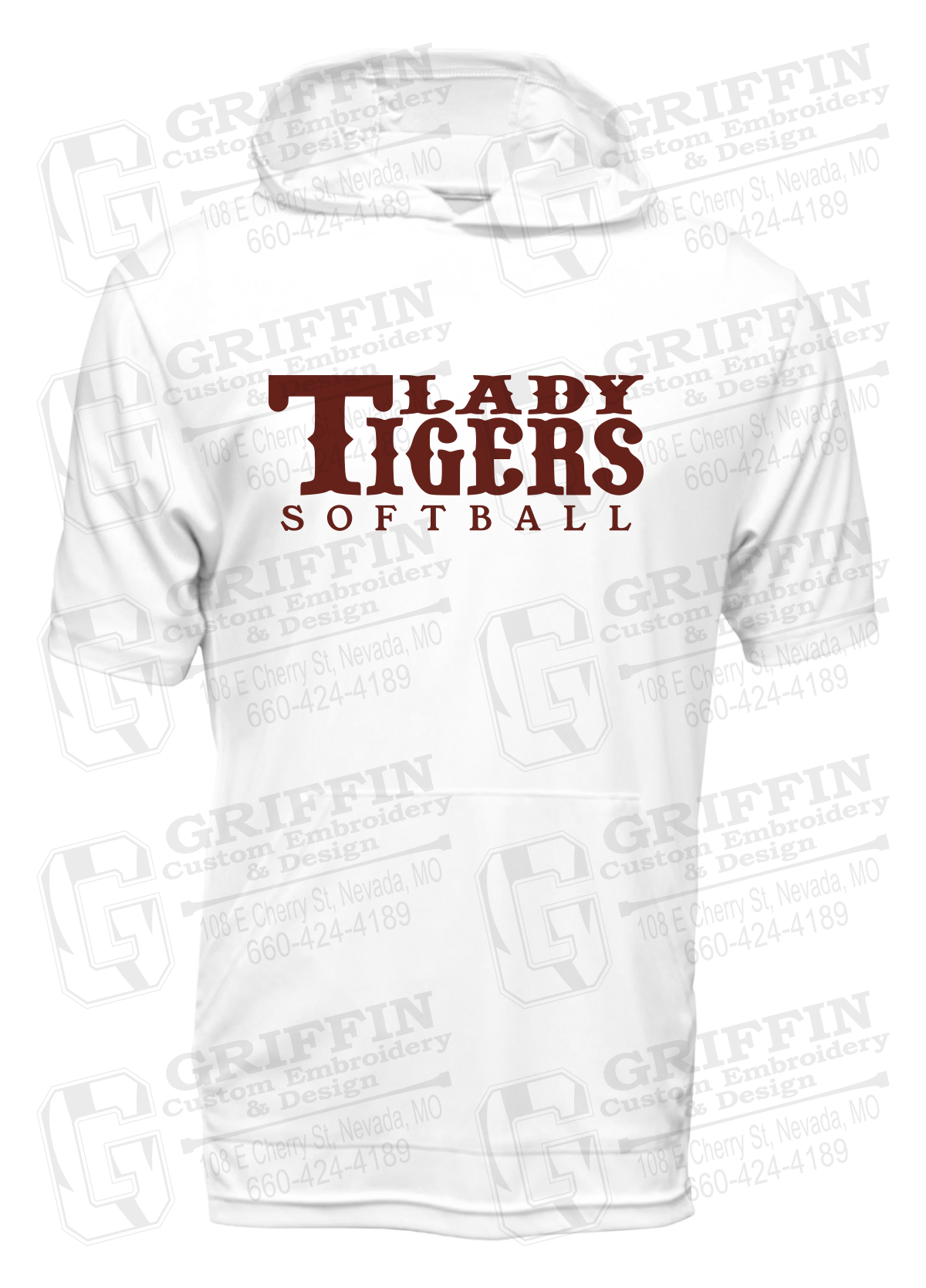 Dry-Fit Short Sleeve T-Shirt Hoodie - Softball - Nevada Tigers 24-F