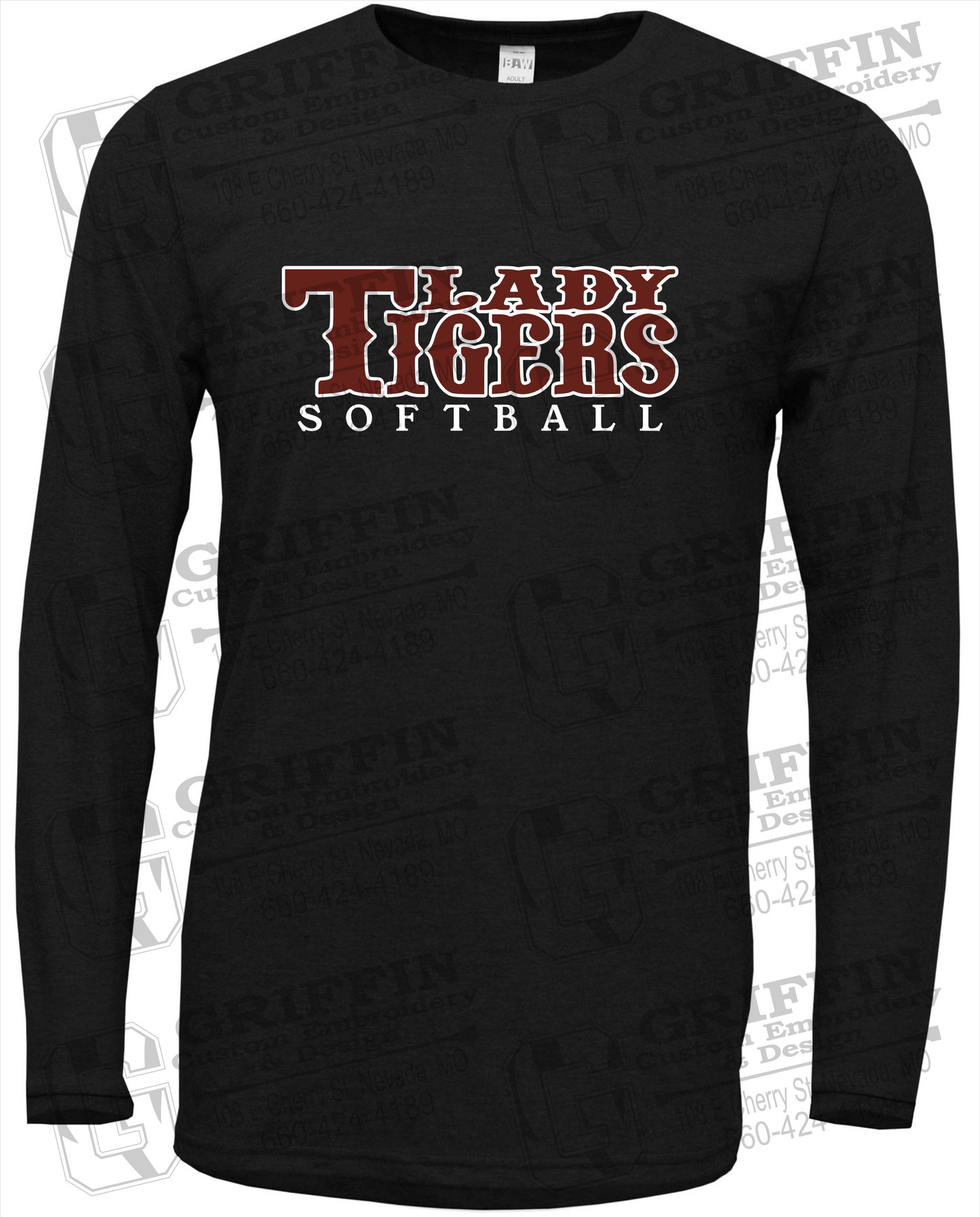 Soft-Tek Long Sleeve T-Shirt - Softball - Nevada Tigers 24-F
