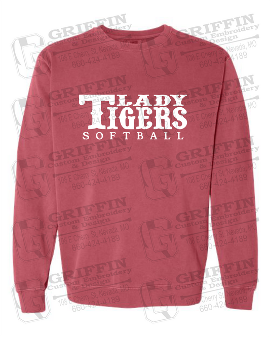 Comfort Colors Crewneck Sweatshirt - Softball - Nevada Tigers 24-F