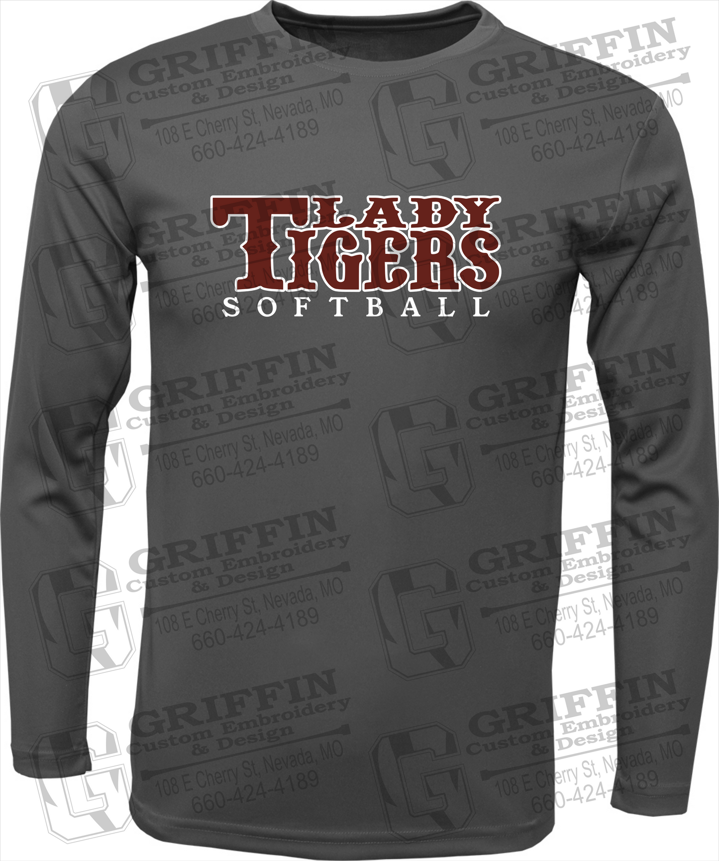 Toddler Dry-Fit Long Sleeve T-Shirt - Softball - Nevada Tigers 24-F