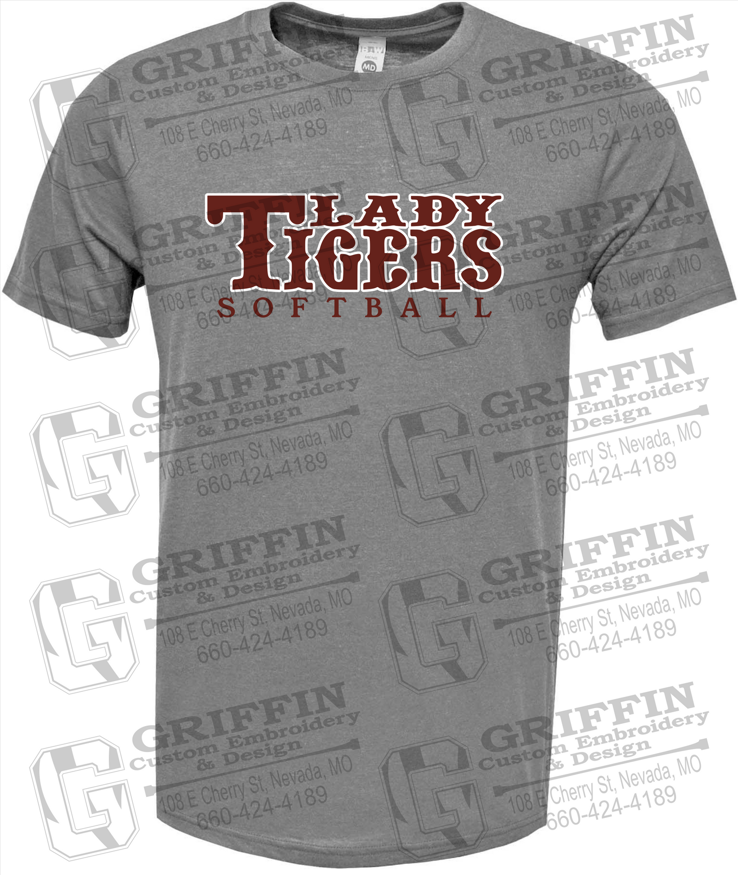 Nevada Tigers 24-F Short Sleeve T-Shirt - Softball