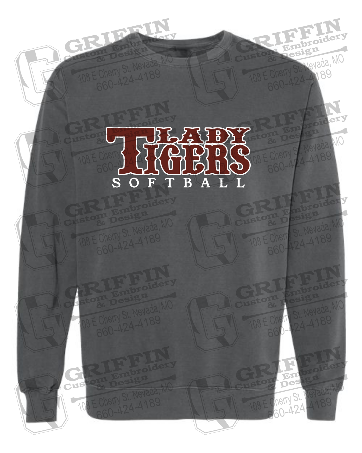 Comfort Colors Crewneck Sweatshirt - Softball - Nevada Tigers 24-F
