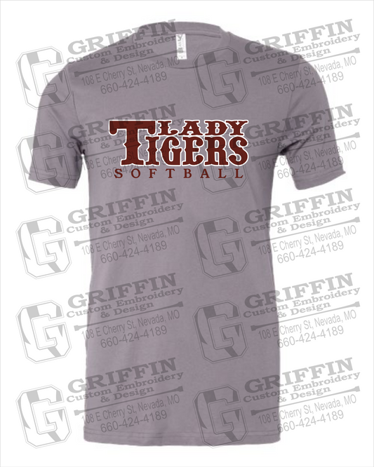 Nevada Tigers 24-F 100% Cotton Short Sleeve T-Shirt - Softball