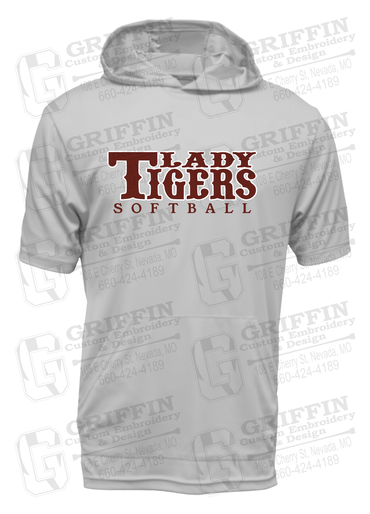 Dry-Fit Short Sleeve T-Shirt Hoodie - Softball - Nevada Tigers 24-F