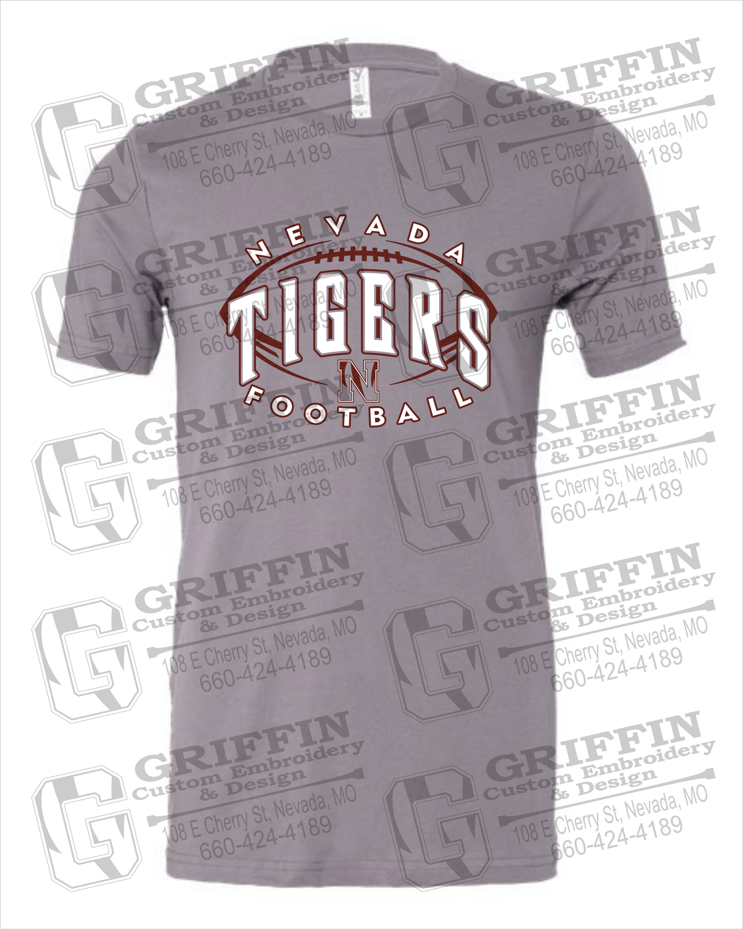 Nevada Tigers 24-G 100% Cotton Short Sleeve T-Shirt - Football