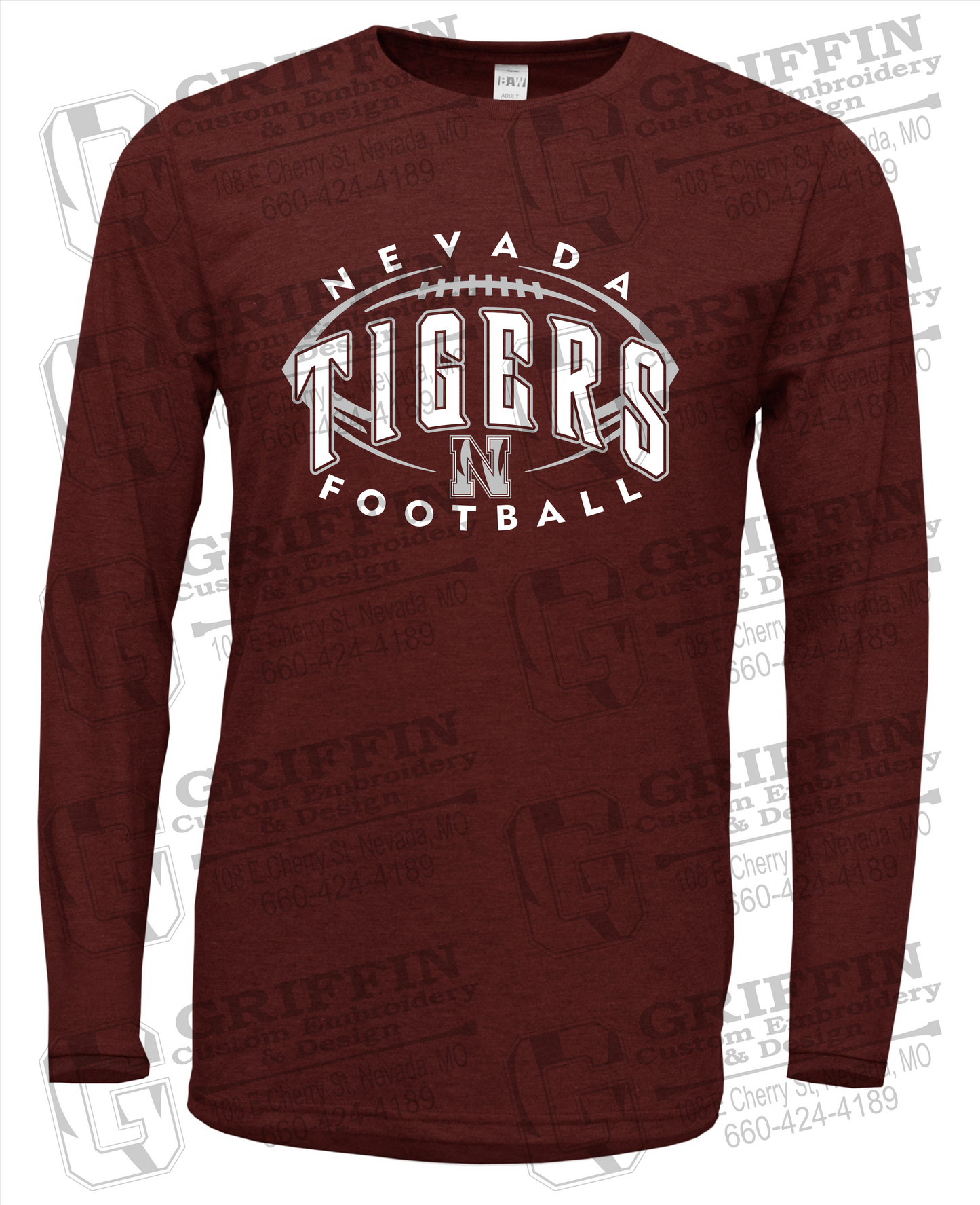 Nevada Tigers 24-G Long Sleeve T-Shirt - Football