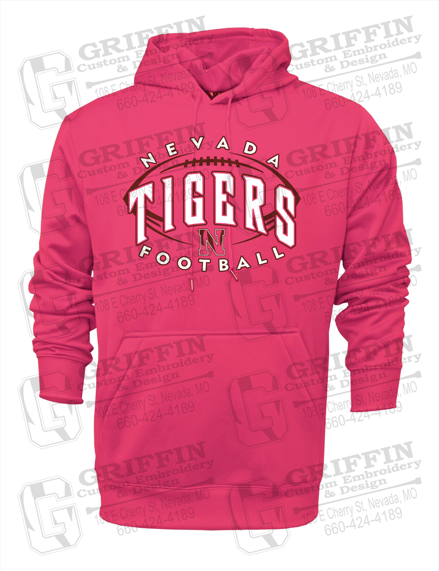 Performance Fleece Hoodie - Football - Nevada Tigers 24-G