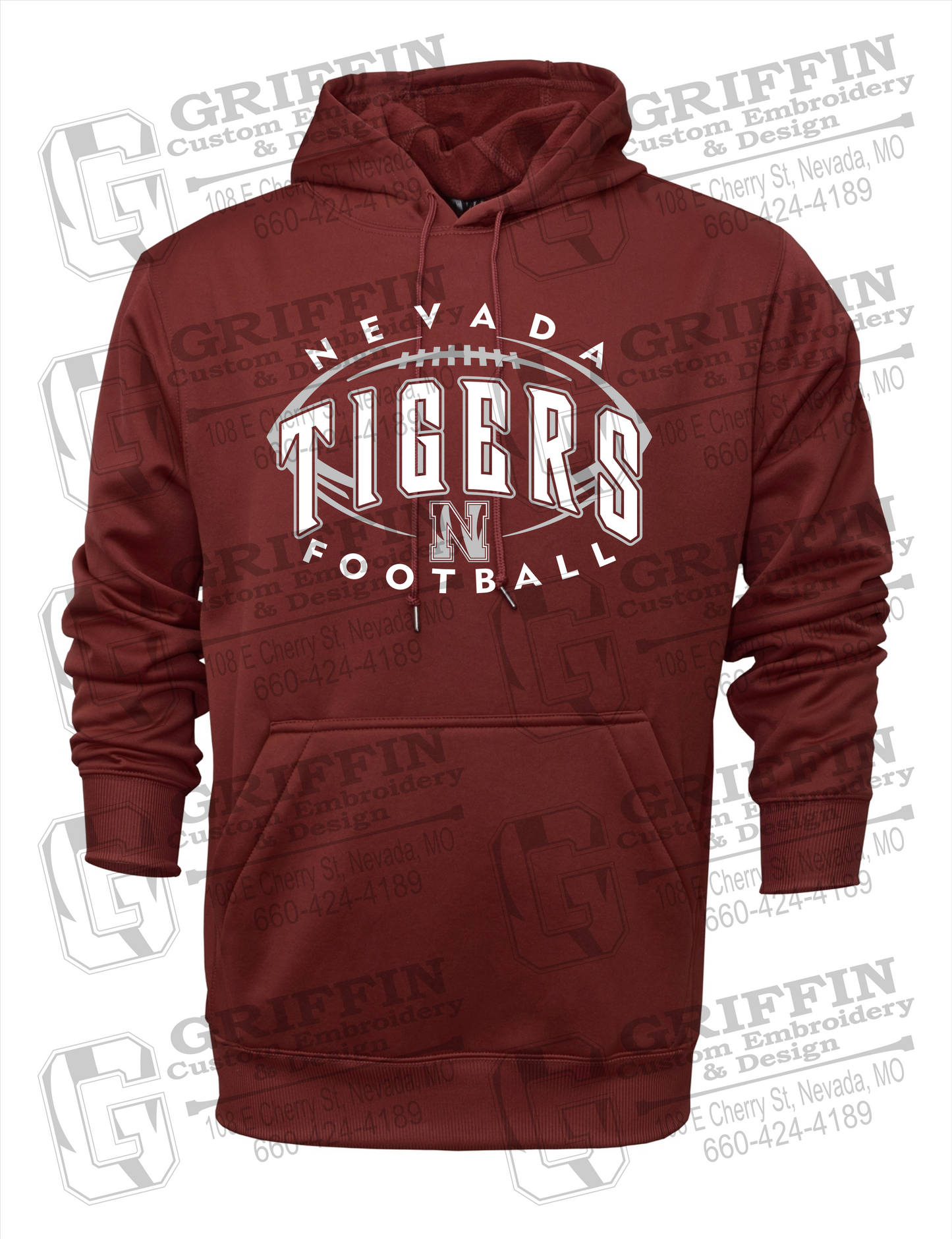 Performance Fleece Hoodie - Football - Nevada Tigers 24-G