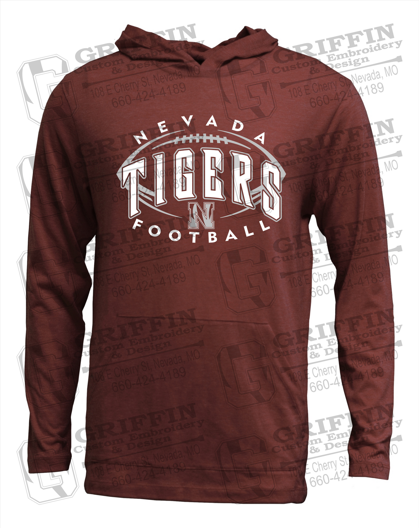 Nevada Tigers 24-G T-Shirt Hoodie - Football