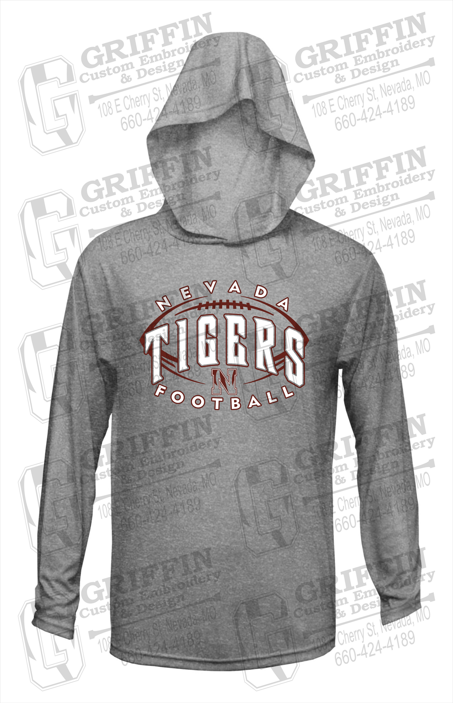 Dry-Fit T-Shirt Hoodie - Football - Nevada Tigers 24-G