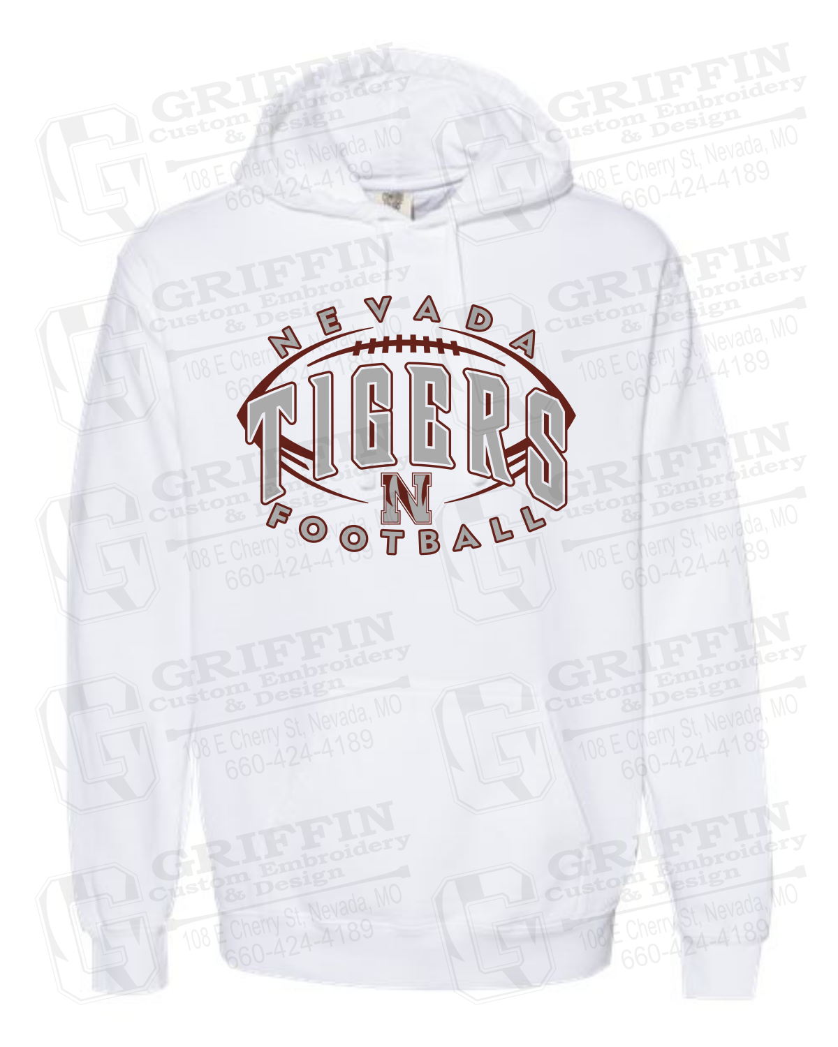 Comfort Colors Hoodie - Football - Nevada Tigers 24-G