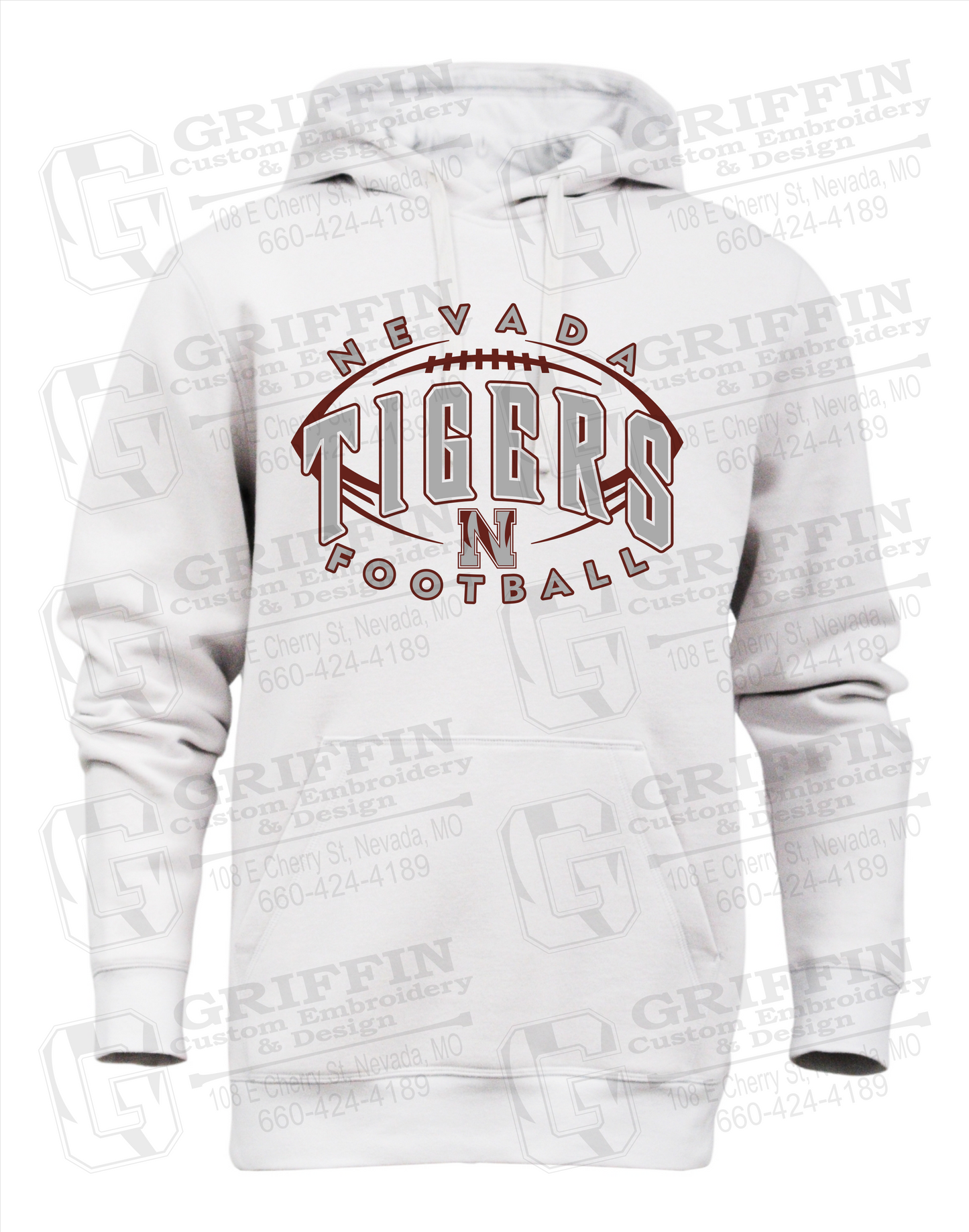 Heavyweight Fleece Hoodie - Football - Nevada Tigers 24-G