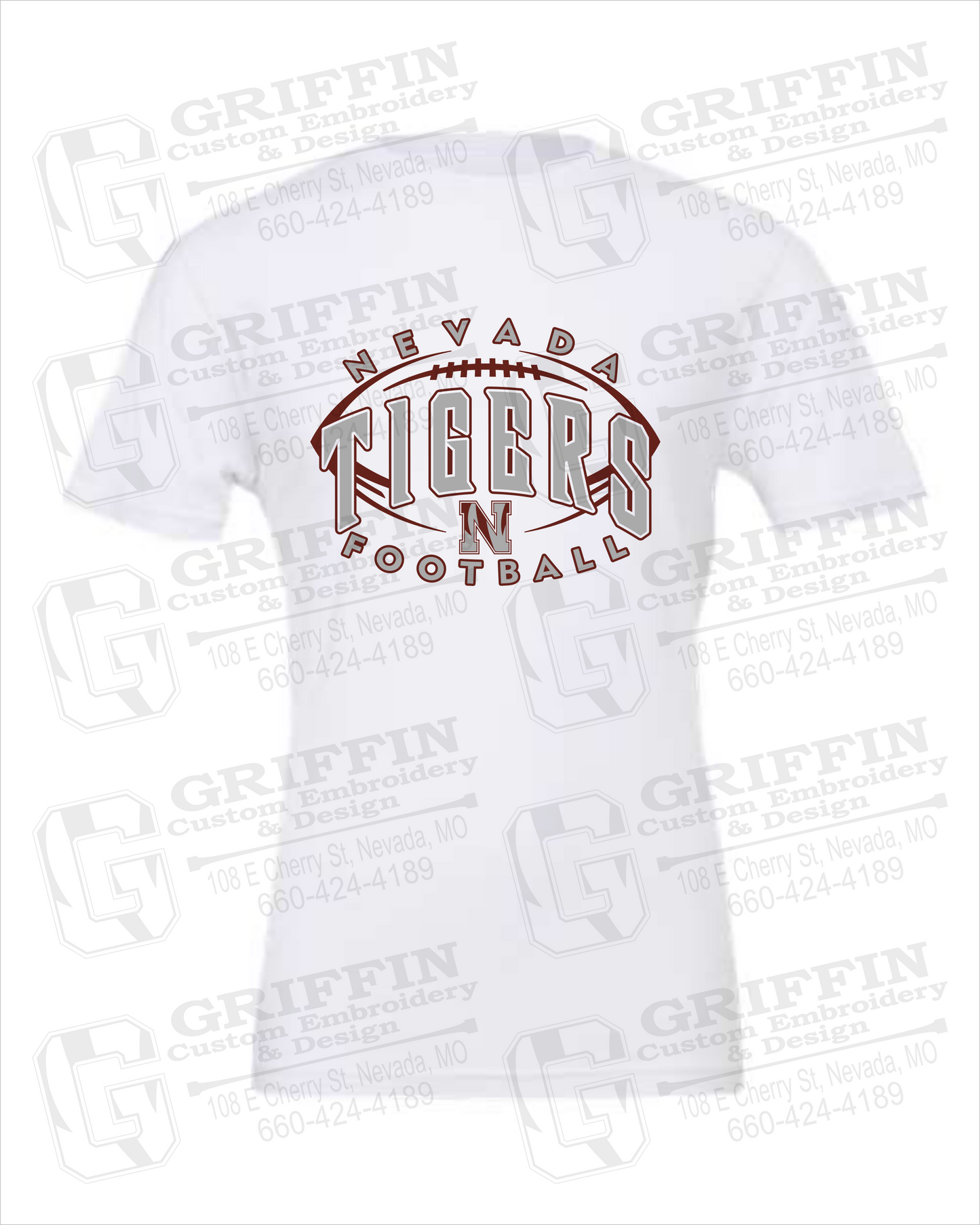 Nevada Tigers 24-G 100% Cotton Short Sleeve T-Shirt - Football