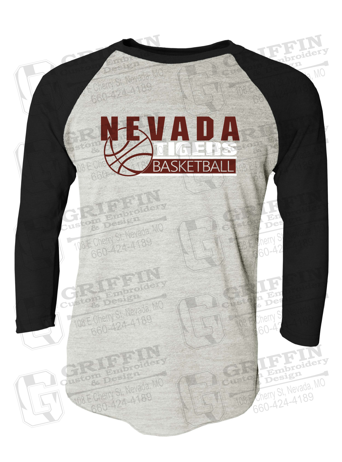 Tri-Blend Raglan Sleeve T-Shirt - Basketball - Nevada Tigers 24-I