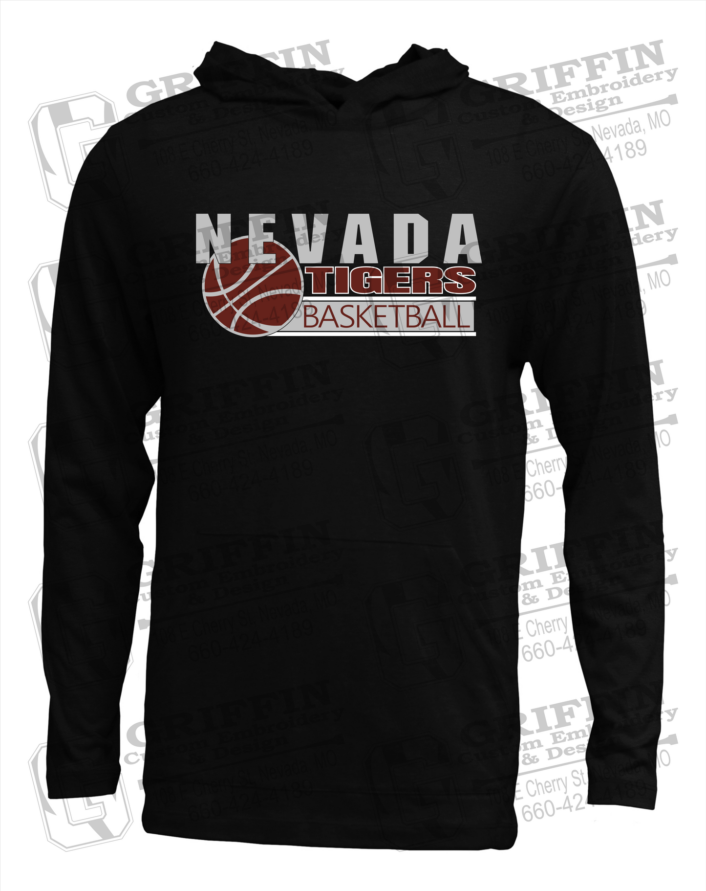 Soft-Tek T-Shirt Hoodie - Basketball - Nevada Tigers 24-I