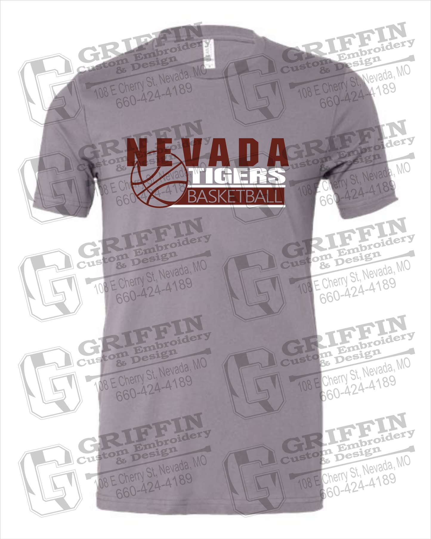Nevada Tigers 24-I 100% Cotton Short Sleeve T-Shirt - Basketball