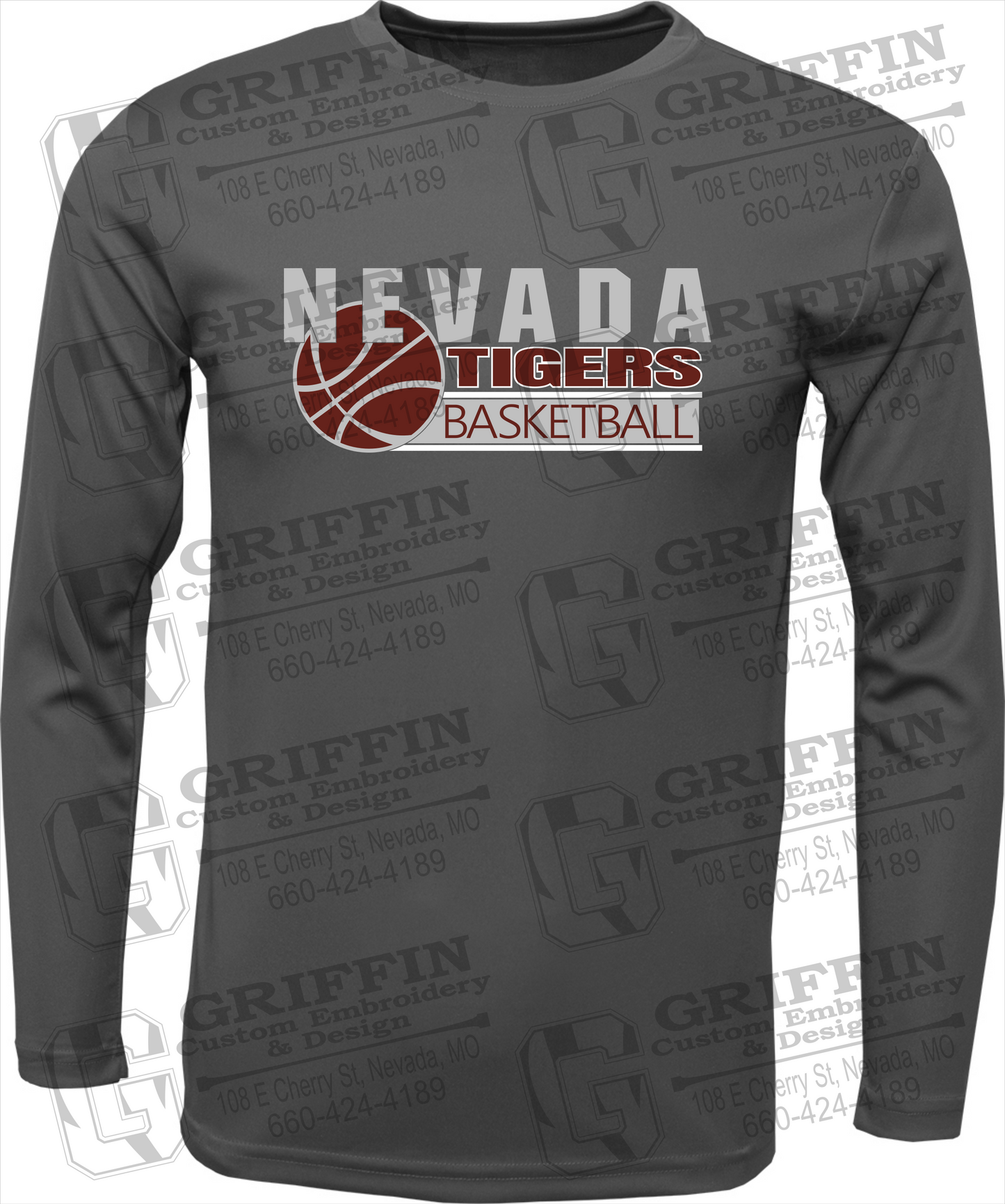 Toddler Dry-Fit Long Sleeve T-Shirt - Basketball - Nevada Tigers 24-I