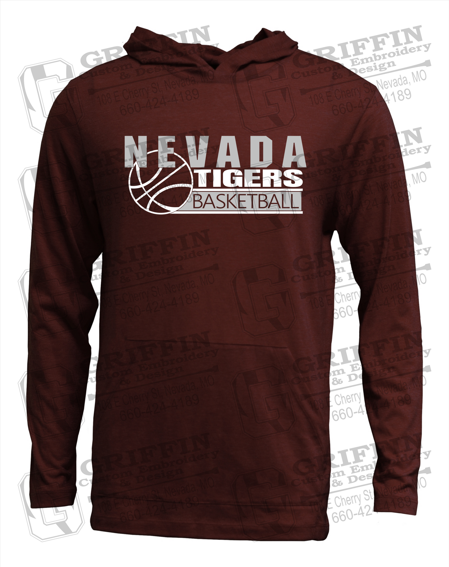 Soft-Tek T-Shirt Hoodie - Basketball - Nevada Tigers 24-I