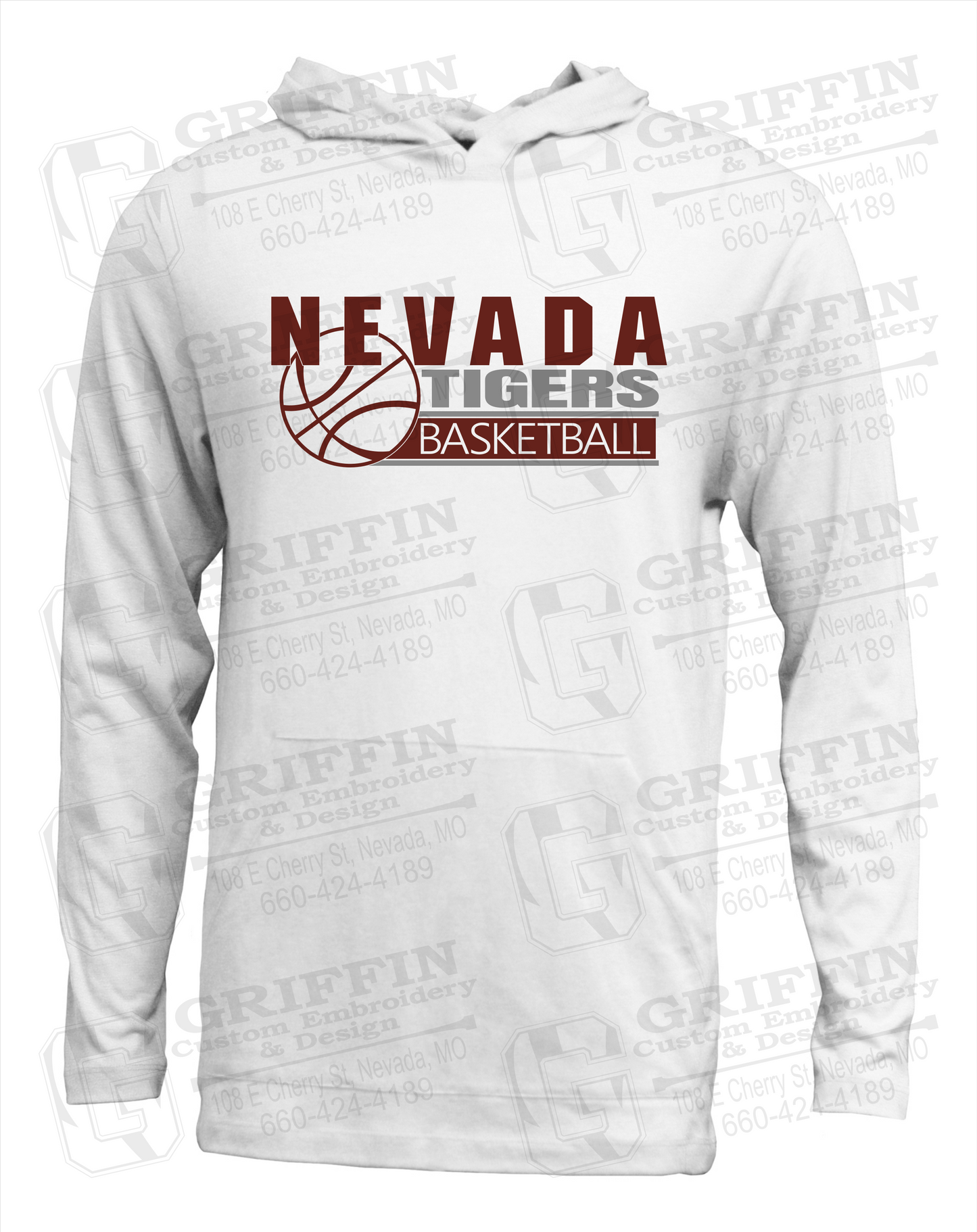Soft-Tek T-Shirt Hoodie - Basketball - Nevada Tigers 24-I