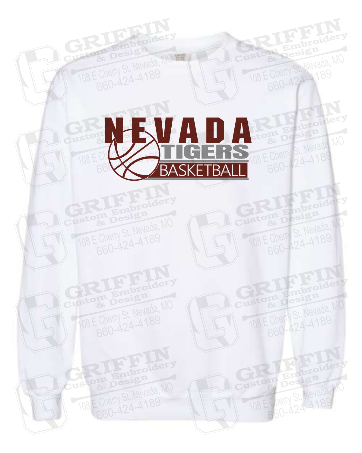 Comfort Colors Crewneck Sweatshirt - Basketball - Nevada Tigers 24-I
