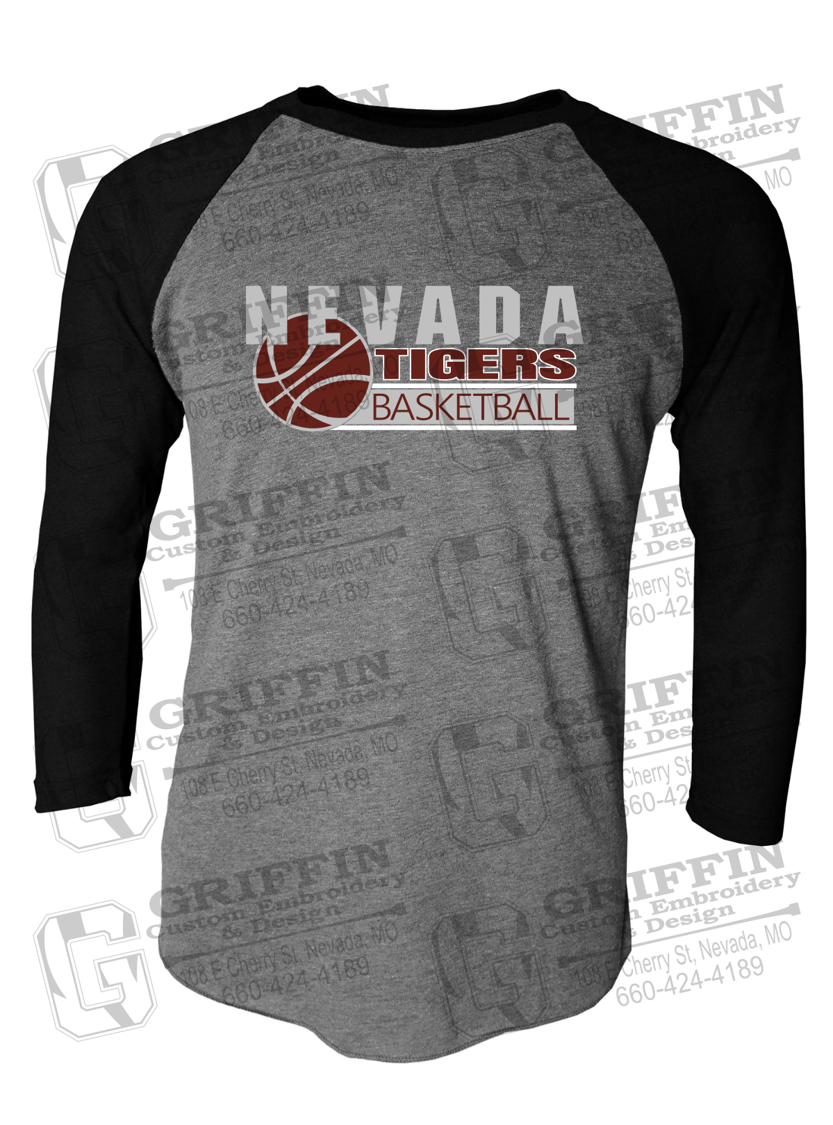 Tri-Blend Raglan Sleeve T-Shirt - Basketball - Nevada Tigers 24-I