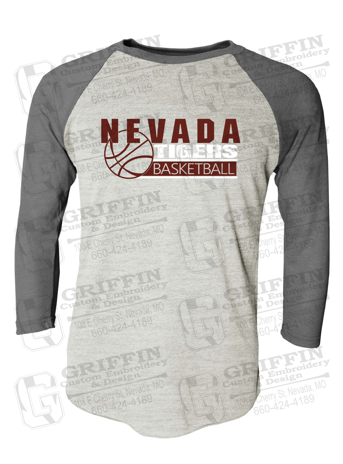 Tri-Blend Raglan Sleeve T-Shirt - Basketball - Nevada Tigers 24-I