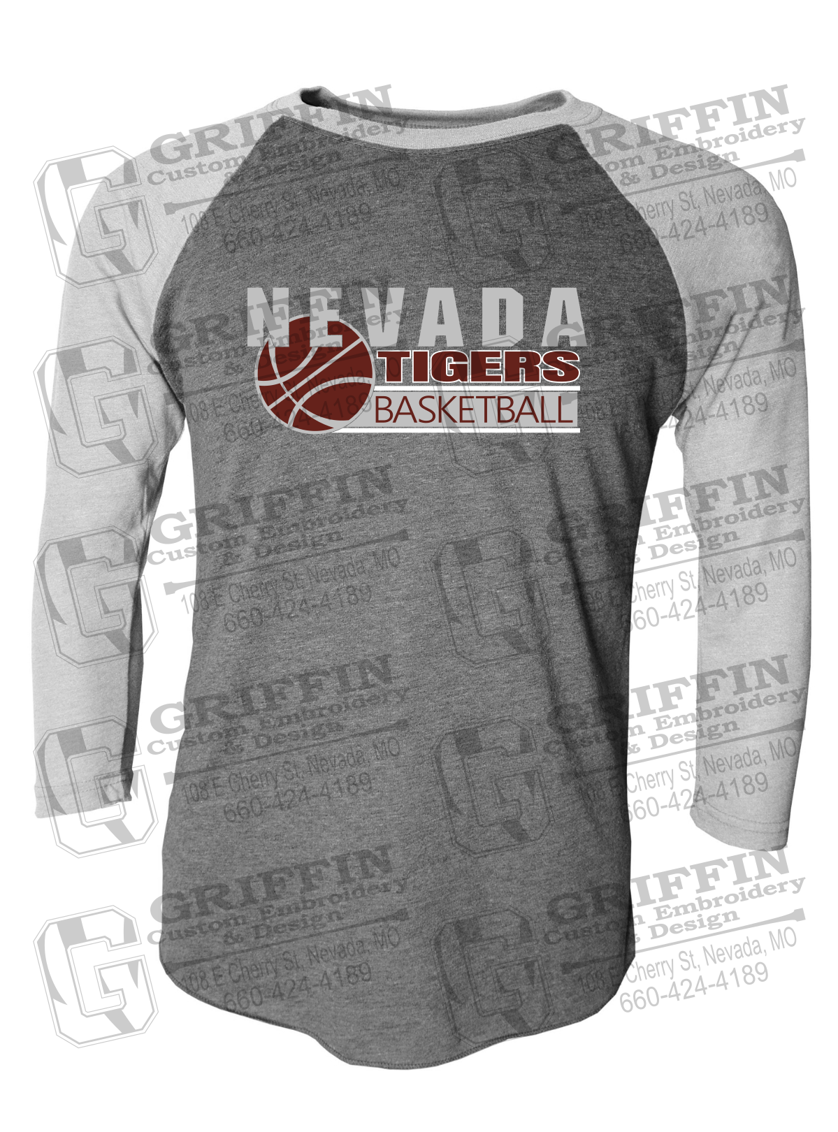 Tri-Blend Raglan Sleeve T-Shirt - Basketball - Nevada Tigers 24-I