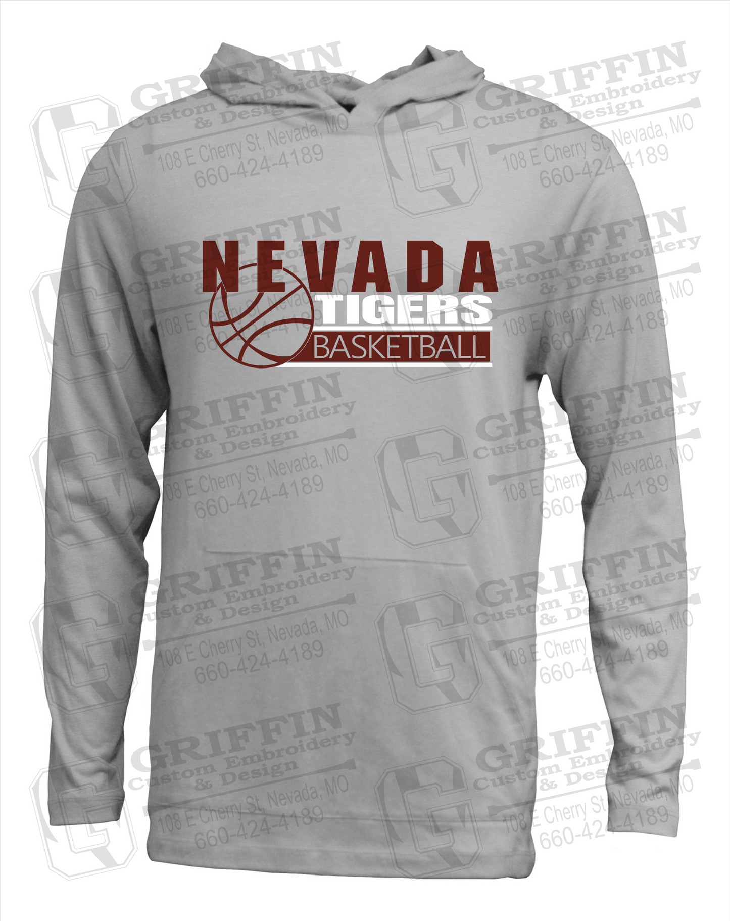 Soft-Tek T-Shirt Hoodie - Basketball - Nevada Tigers 24-I