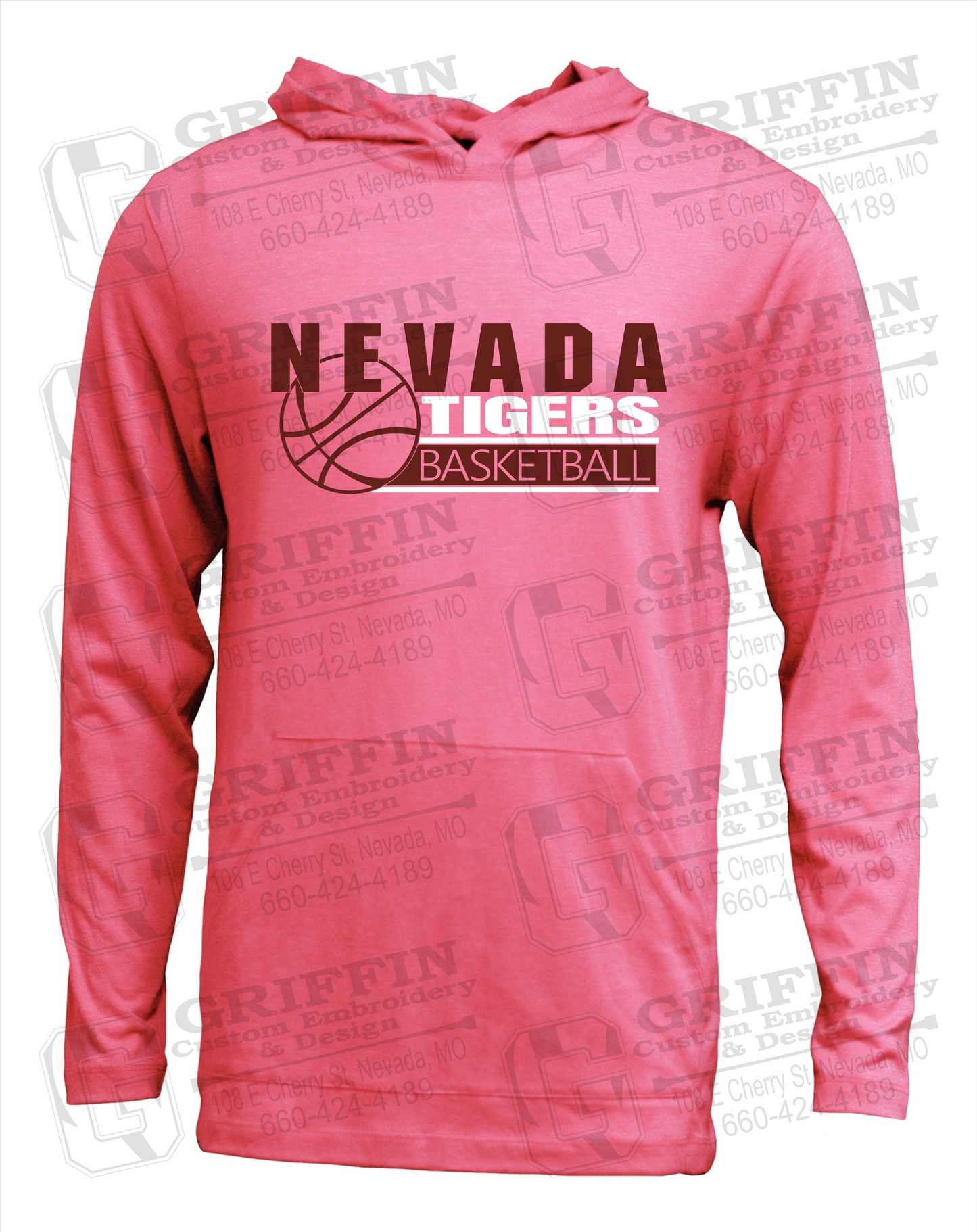 Soft-Tek T-Shirt Hoodie - Basketball - Nevada Tigers 24-I