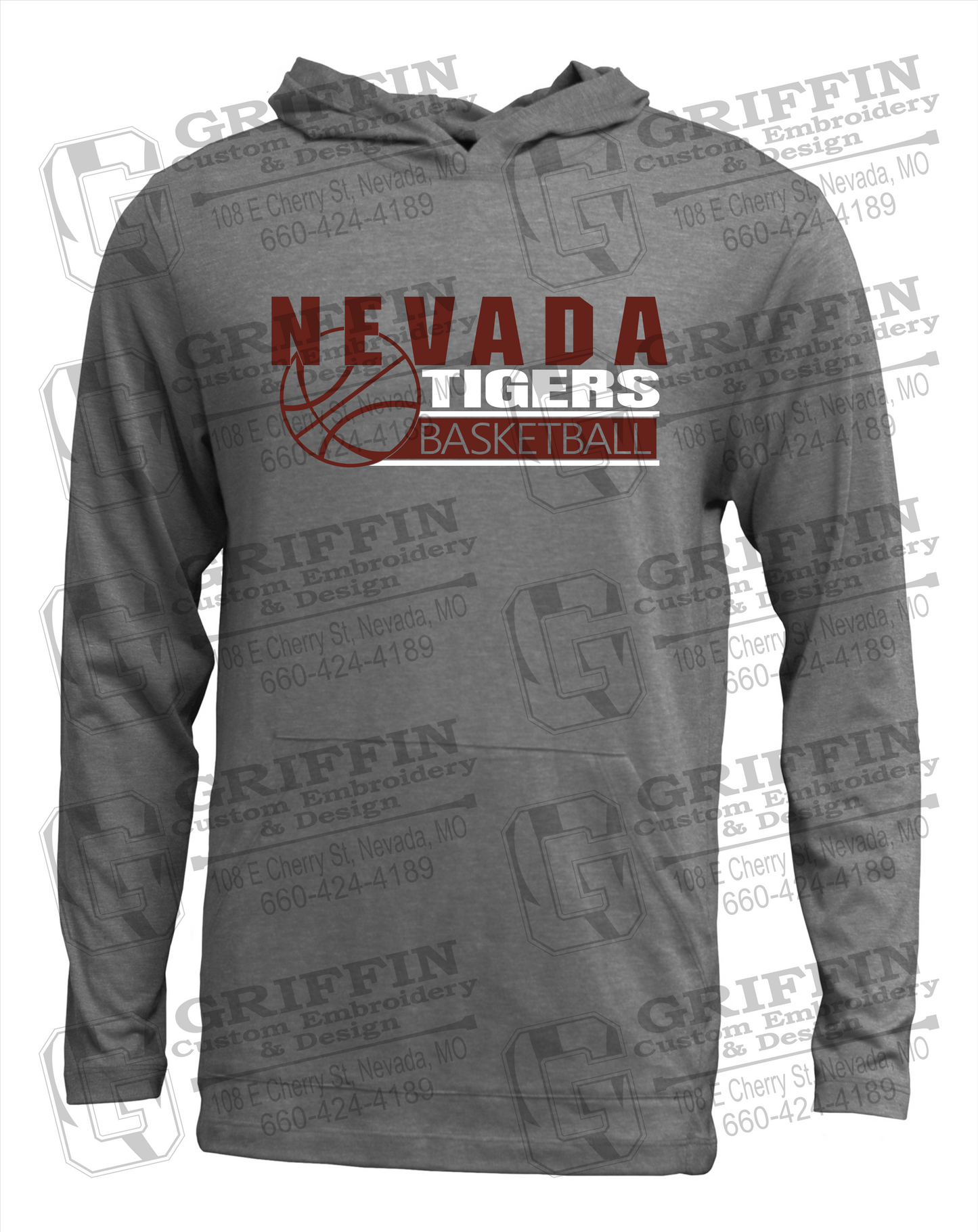 Soft-Tek T-Shirt Hoodie - Basketball - Nevada Tigers 24-I