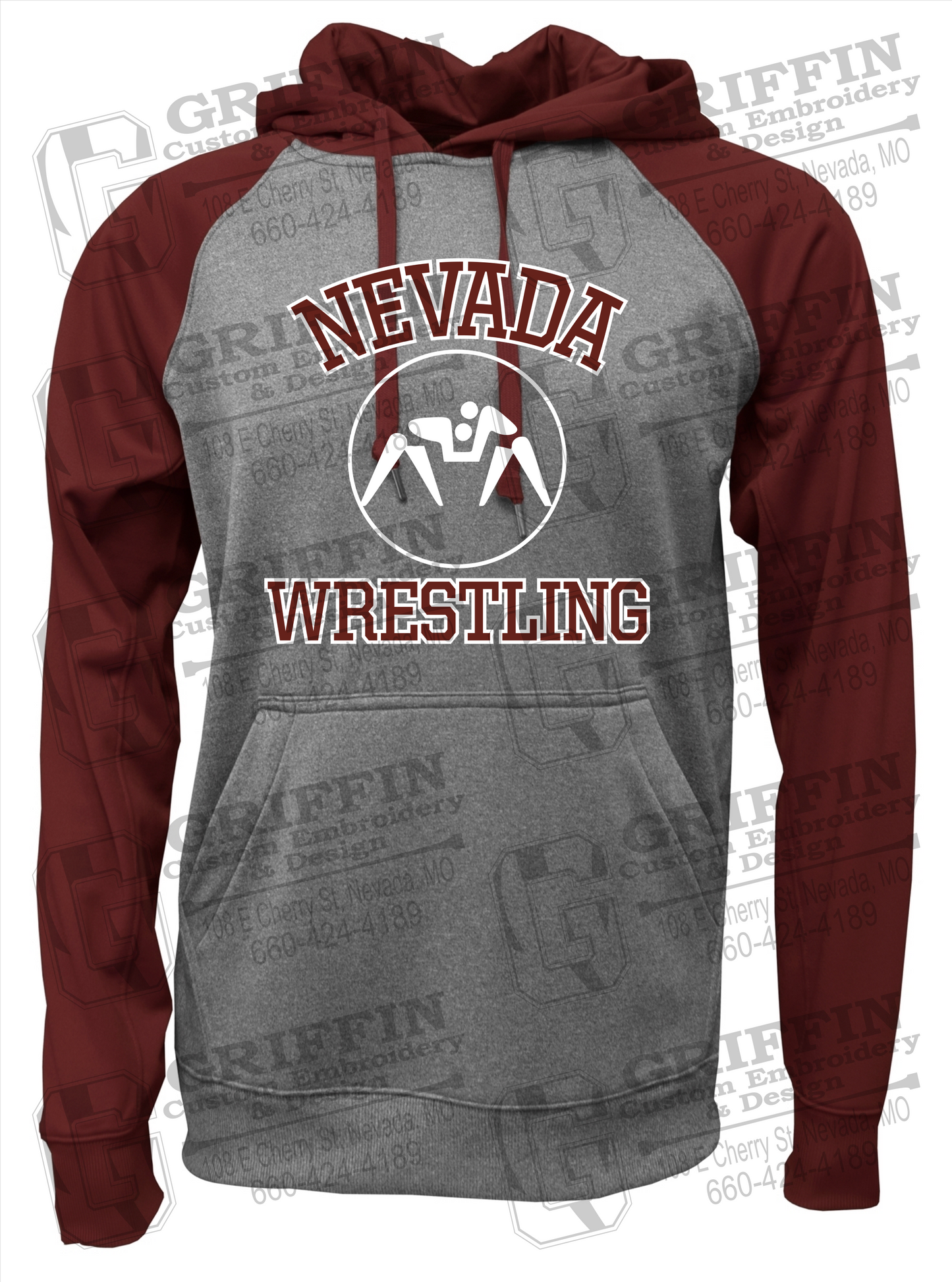 Nevada Tigers 24-J Youth Raglan Hoodie - Wrestling