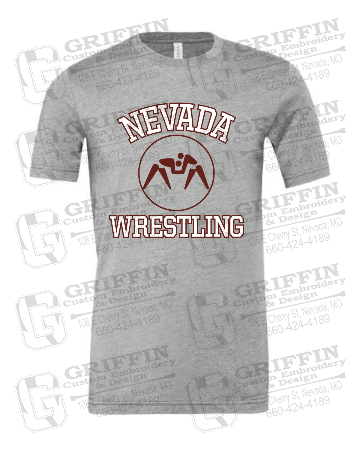 Cotton Short Sleeve T-Shirt - Wrestling - Nevada Tigers 24-J