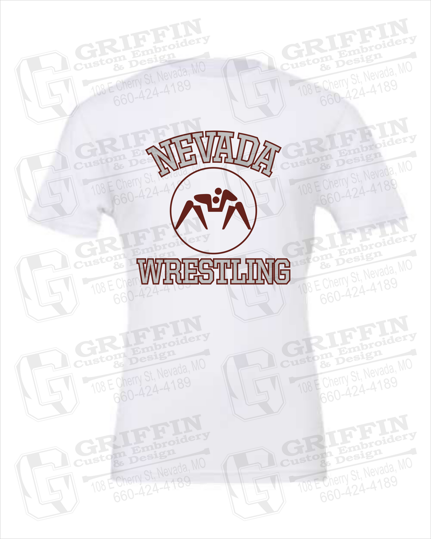 Nevada Tigers 24-J 100% Cotton Short Sleeve T-Shirt - Wrestling