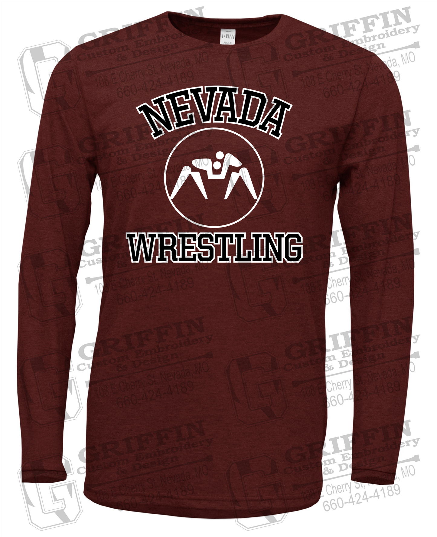 Soft-Tek Long Sleeve T-Shirt - Wrestling - Nevada Tigers 24-J