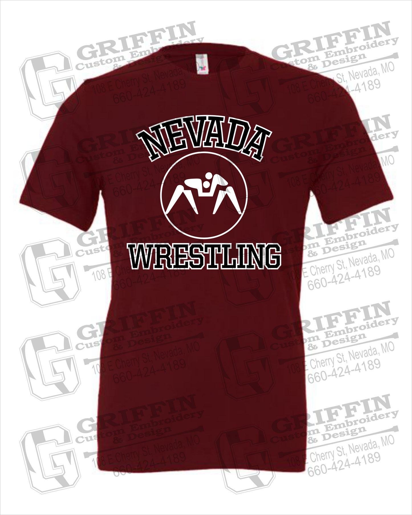 Nevada Tigers 24-J 100% Cotton Short Sleeve T-Shirt - Wrestling