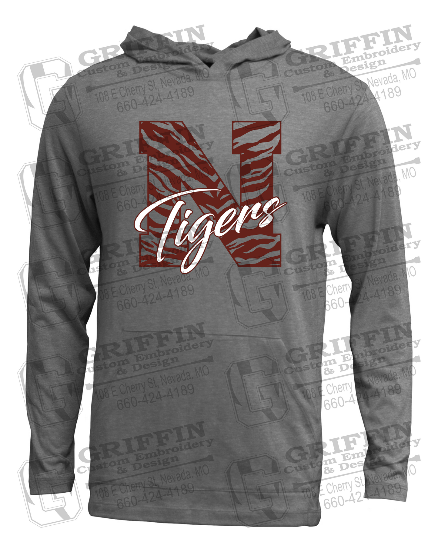 Soft-Tek T-Shirt Hoodie - Nevada Tigers 24-K