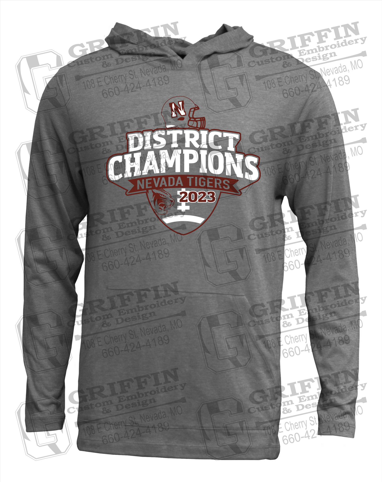 Nevada Tigers 24-L T-Shirt Hoodie - Football 2023 District Champions