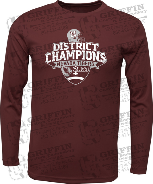 Toddler Dry-Fit Long Sleeve T-Shirt - Football 2023 District Champions - Nevada Tigers 24-L