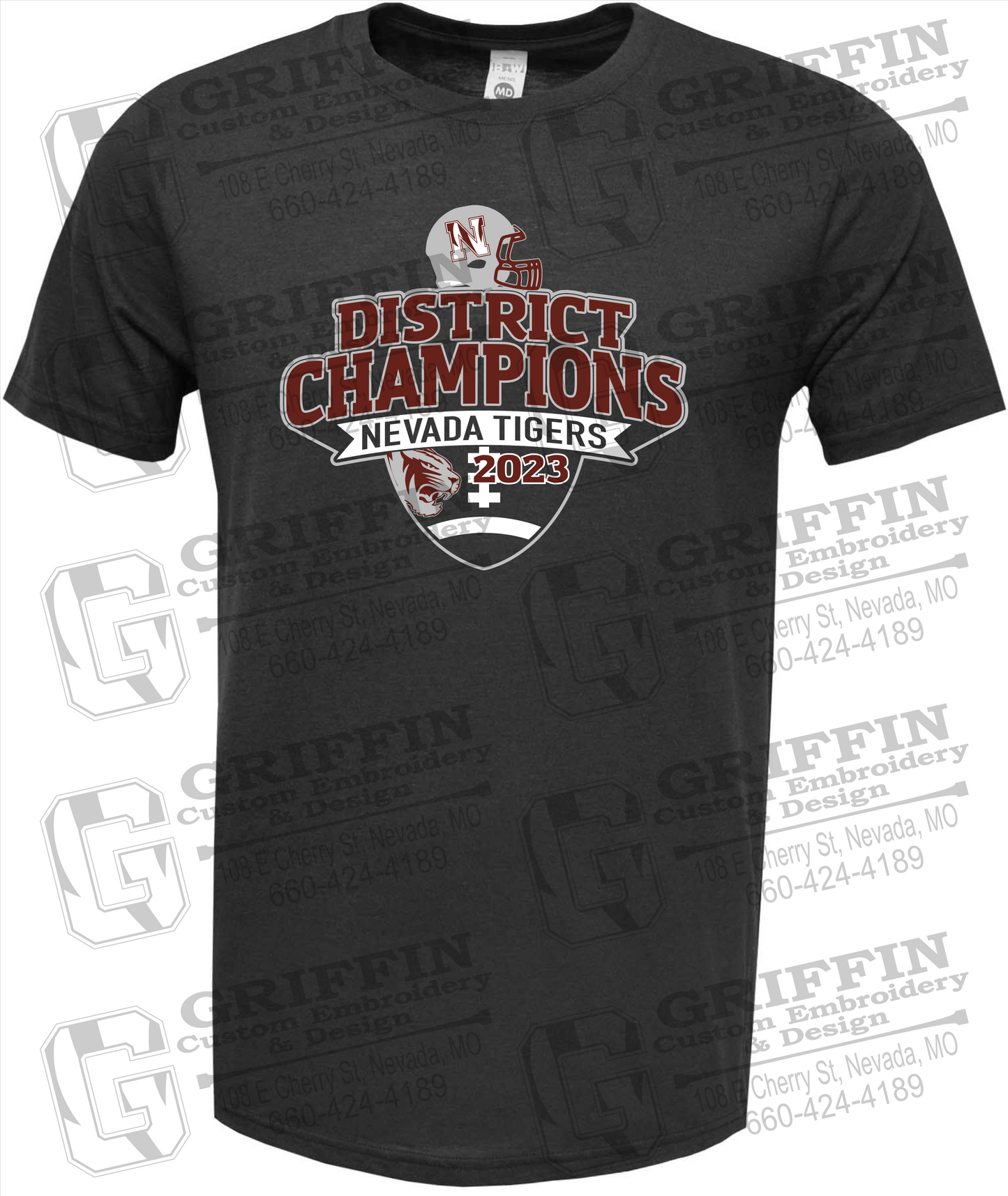 Nevada Tigers 24-L Short Sleeve T-Shirt - Football 2023 District Champions