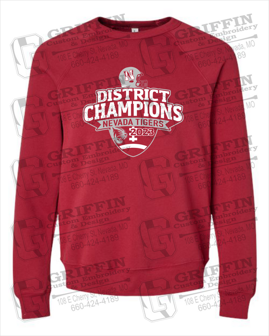 Sponge Fleece Sweatshirt - Football 2023 District Champions - Nevada Tigers 24-L