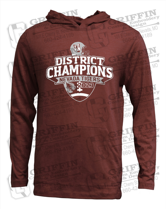 Soft-Tek T-Shirt Hoodie - Football 2023 District Champions - Nevada Tigers 24-L