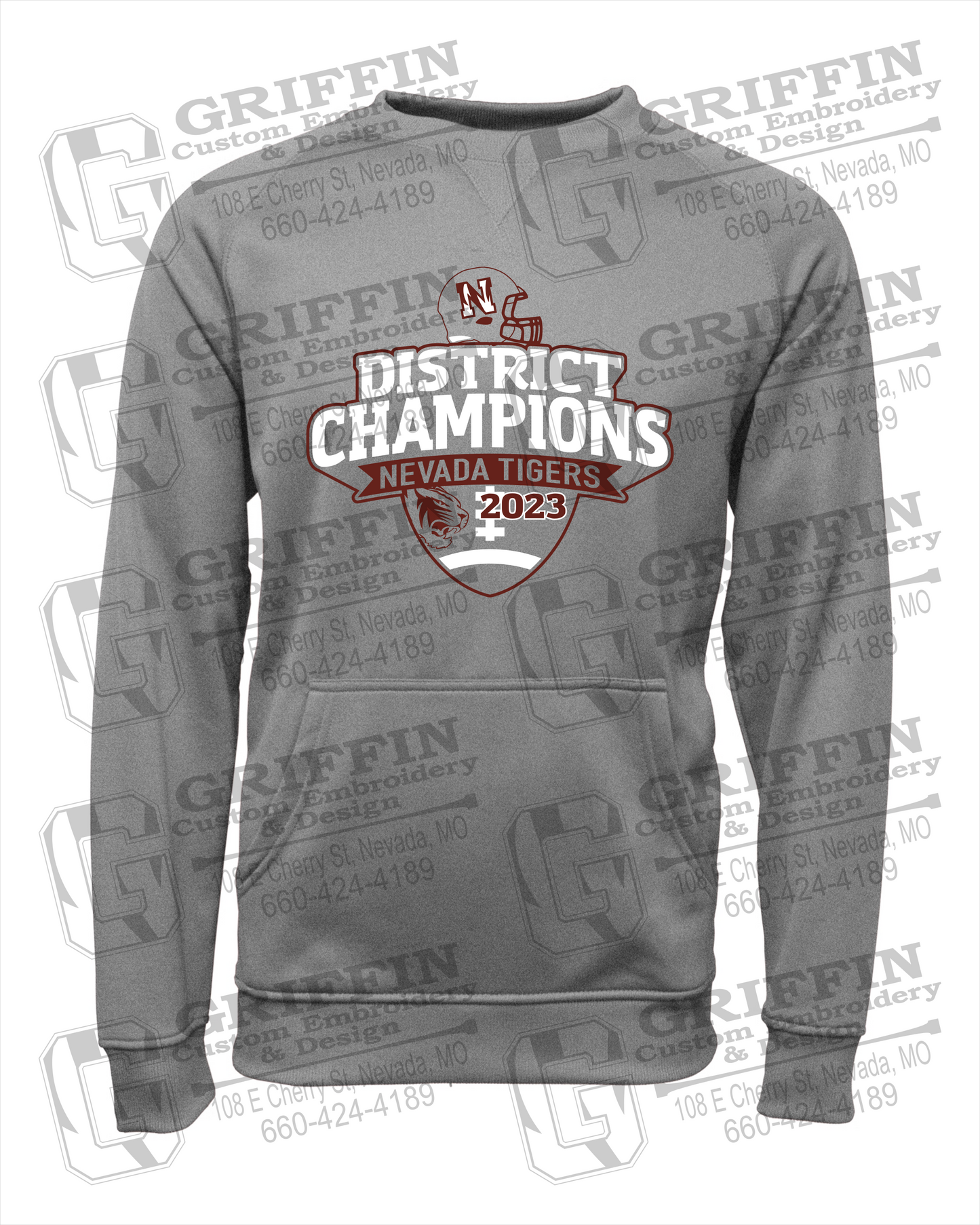 Nevada Tigers 24-L Sweatshirt - Football 2023 District Champions