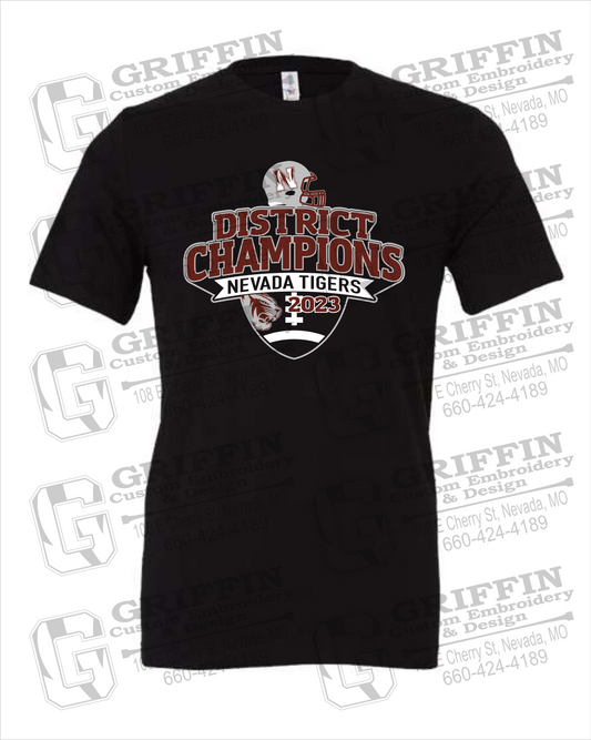 Nevada Tigers 24-L 100% Cotton Short Sleeve T-Shirt - Football 2023 District Champions