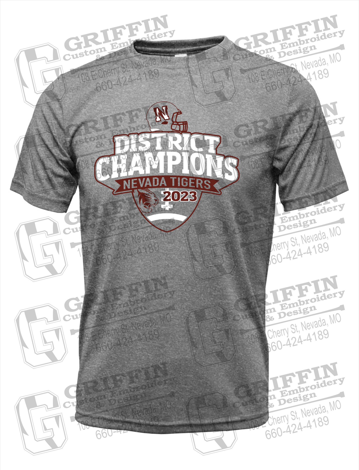 Nevada Tigers 24-L Dry-Fit T-Shirt - Football 2023 District Champions