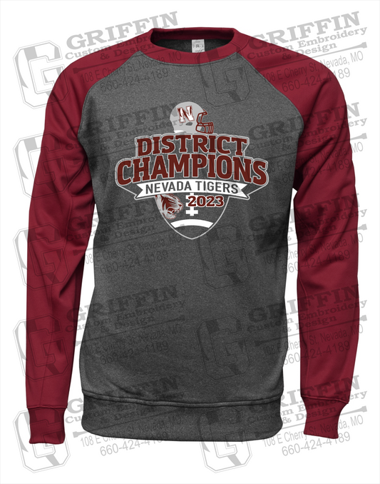 Nevada Tigers 24-L Youth Raglan Sweatshirt - Football 2023 District Champions