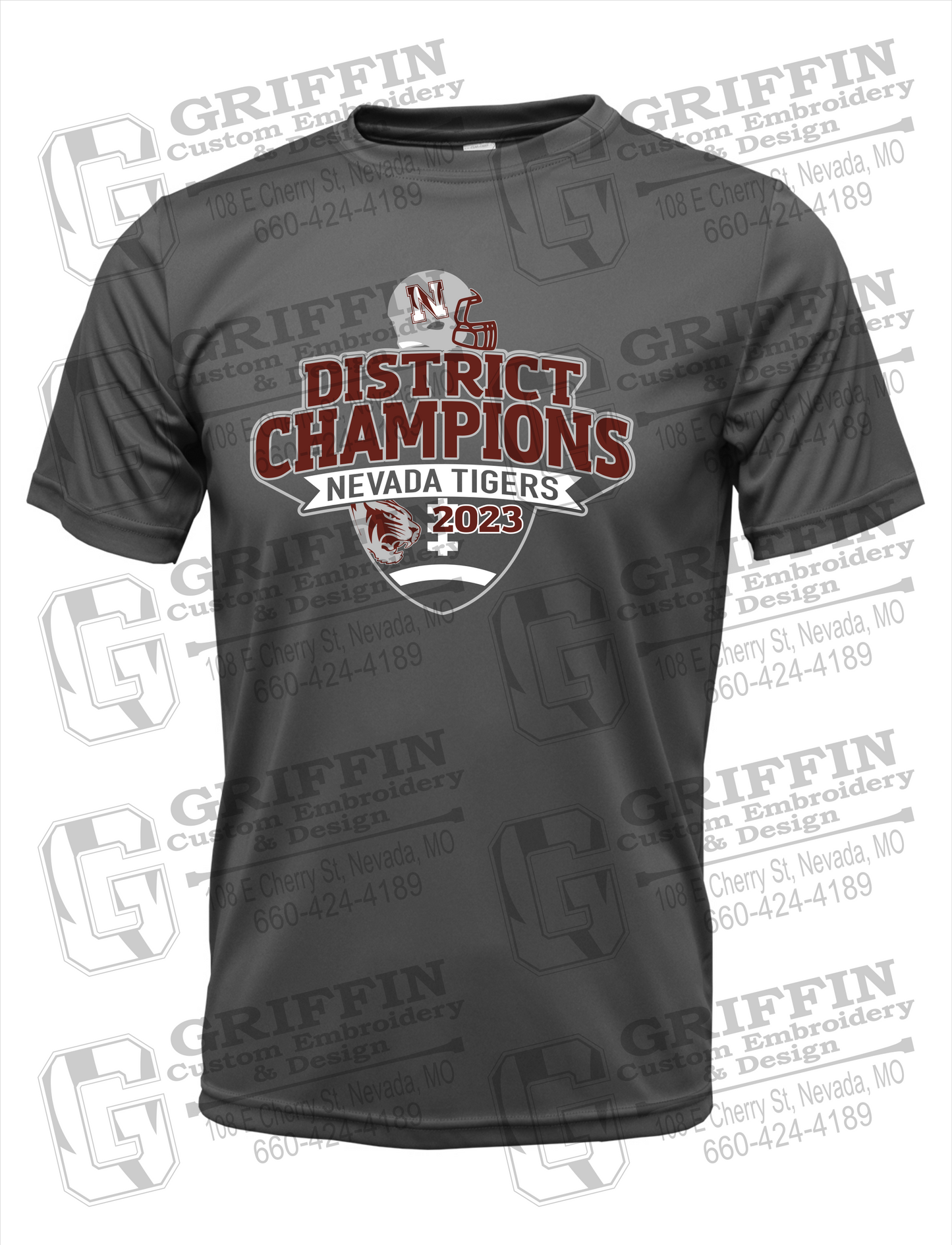 Nevada Tigers 24-L Dry-Fit T-Shirt - Football 2023 District Champions
