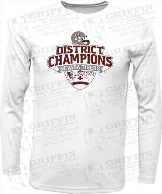 Dry-Fit Long Sleeve T-Shirt - Football 2023 District Champions - Nevada Tigers 24-L