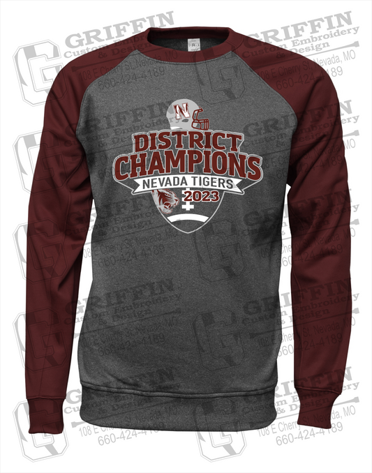 Nevada Tigers 24-L Raglan Sweatshirt - Football 2023 District Champions